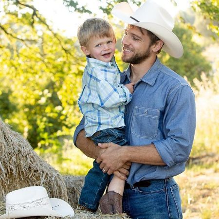 Max Thieriot is spending time with his elder son Beaux. 